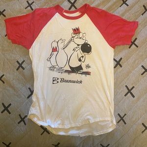 Palmercash Brunswick Bowling Shirt Large White Red